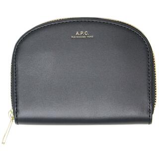 A.P.C - A.P.C. アーペーセー 財布 ウォレット ブラック 黒 コンパクト ラウンドジップ レザー Demi-Lune 【レディース】【中古】【美品】【RL010】