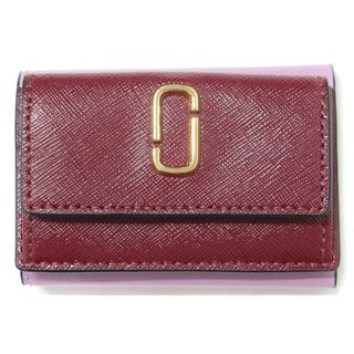 マークジェイコブス(MARC JACOBS)のMARC JACOBS マークジェイコブス 財布 3つ折り財布 ミニウォレット  ザ スナップショット バイカラー サフィアーノレザー ボルドー ピンク ベージュ 大人女子 女性 おしゃれ かわいい【レディース】【中古】【美品】(財布)