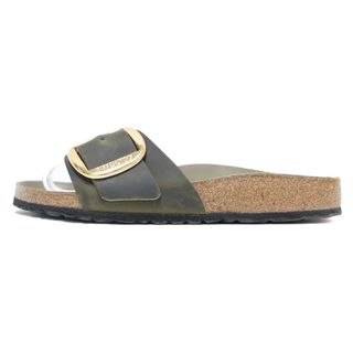 ビルケンシュトック(BIRKENSTOCK)のBIRKENSTOCK ビルケンシュトック サンダル 靴 シューズ カーキ グリーン 緑 フラット コンフォート ワンストラップ バックル マドリッド ベーシック レザー サイズ：24.5cm 39 【レディース】【中古】(サンダル)