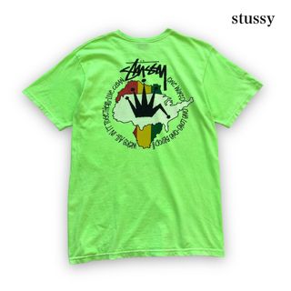 ステューシー(STUSSY)の【stussy】ステューシー 折れクラウン ラスタカラー プリントTシャツ M(Tシャツ/カットソー(半袖/袖なし))