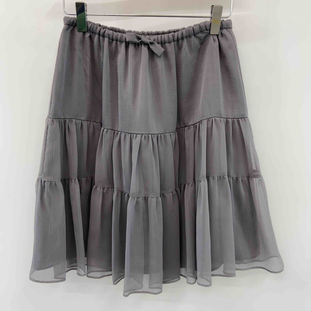 tiara(ティアラ)のTiara ティアラ レディース ひざ丈スカート ギャザースカート グレー レディースのスカート(ひざ丈スカート)の商品写真