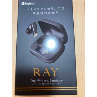 Bluetooth ワイヤレスイヤホン RAY  ブラック 新品(ストラップ/イヤホンジャック)