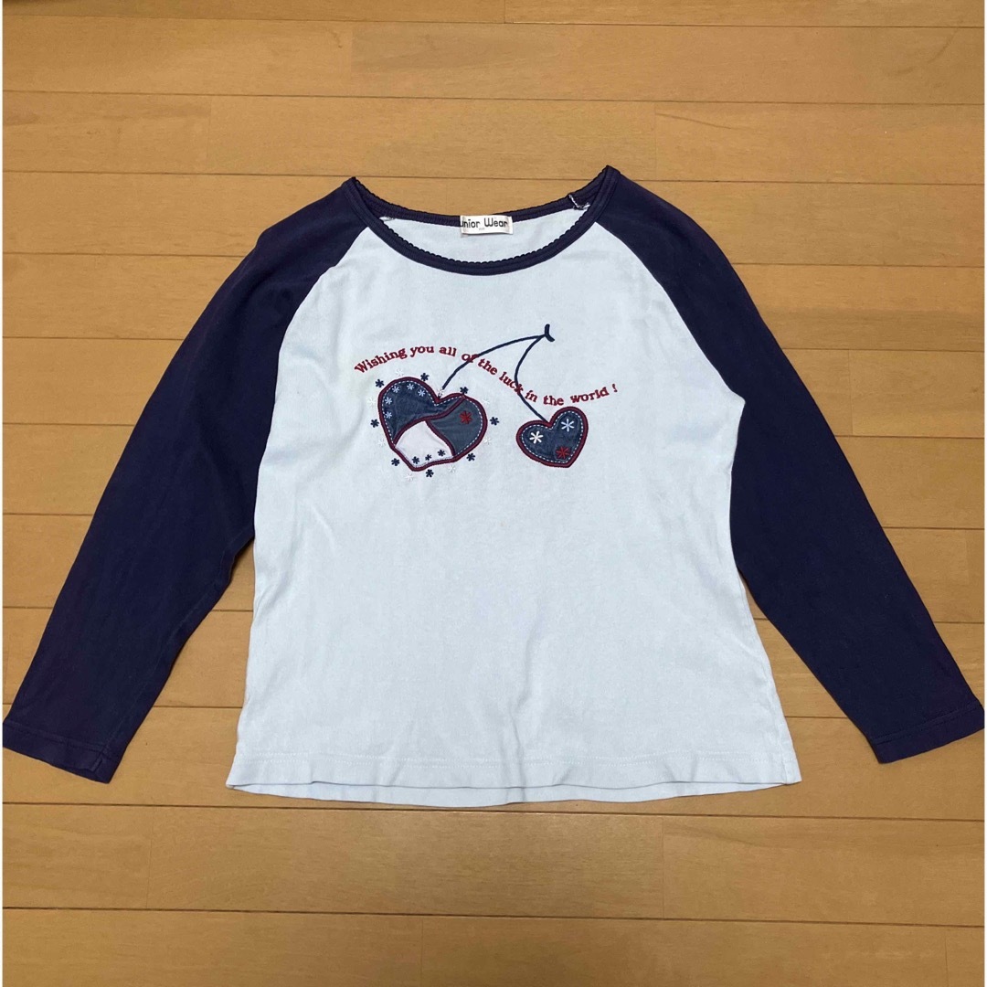 Tシャツ　ネイビー×ライトブルー　150 キッズ/ベビー/マタニティのキッズ服女の子用(90cm~)(Tシャツ/カットソー)の商品写真