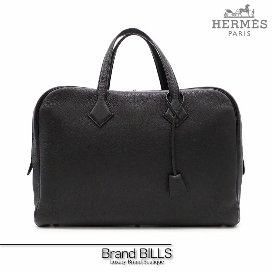 Hermes(エルメス)の美品 エルメス ヴィクトリア2 H12 ビジネスバッグ ブリーフケース H076695CK89 トリヨンクレマンス ブラック シルバー金具 D刻印 メンズのバッグ(ビジネスバッグ)の商品写真