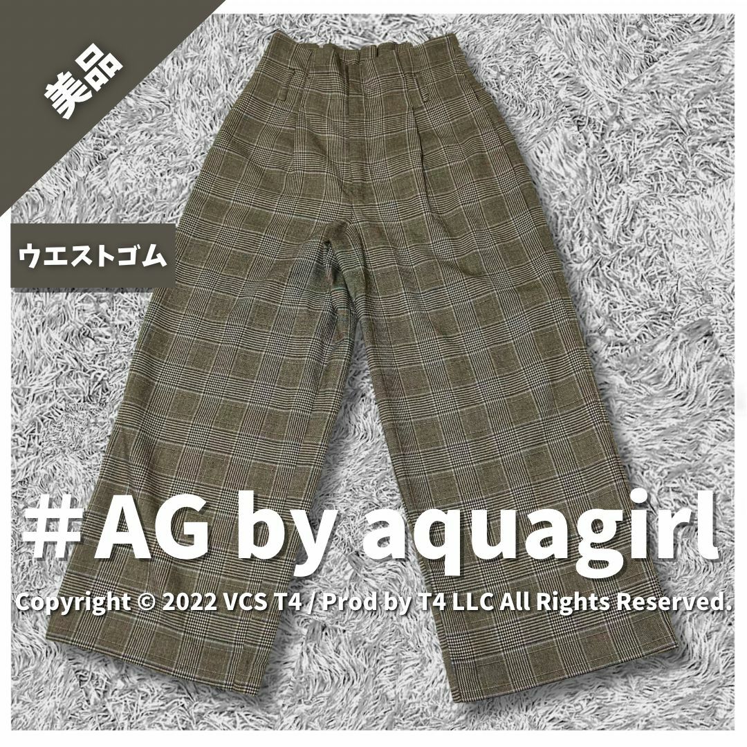 AG by aquagirl(エージーバイアクアガール)の【美品】エージーバイアクアガール ワイドパンツ  M グレンチェック ✓4199 レディースのパンツ(カジュアルパンツ)の商品写真