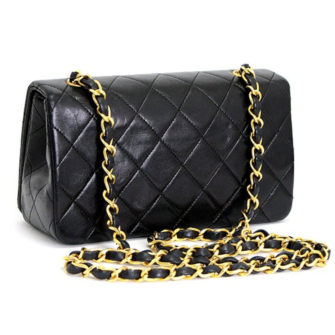 CHANEL(シャネル)のシャネル CHANEL ミニマトラッセ フルフラップ チェーンショルダーバッグ ラム 黒 G金具 1番 【64989】 レディースのバッグ(ショルダーバッグ)の商品写真