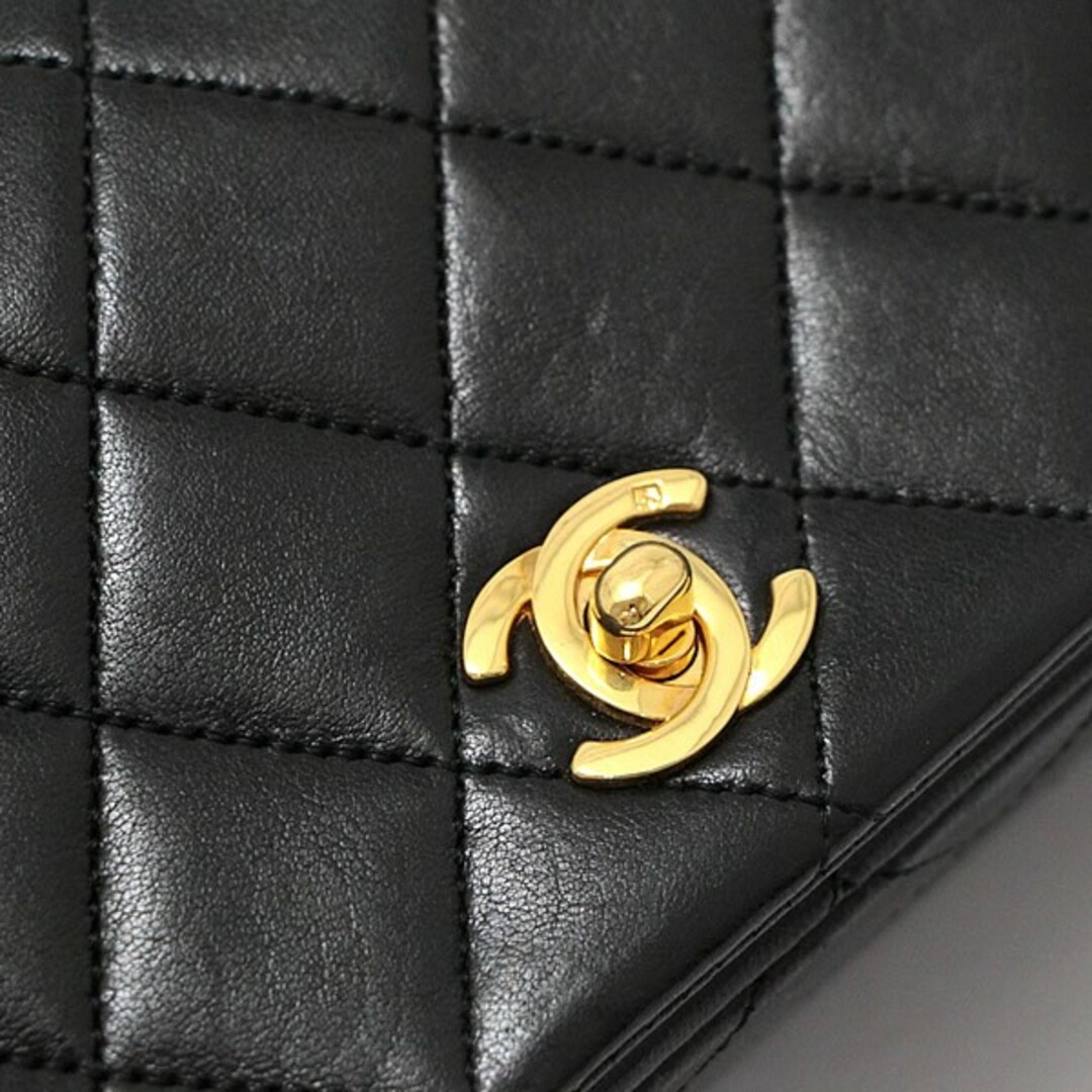 CHANEL(シャネル)のシャネル CHANEL ミニマトラッセ フルフラップ チェーンショルダーバッグ ラム 黒 G金具 1番 【64989】 レディースのバッグ(ショルダーバッグ)の商品写真