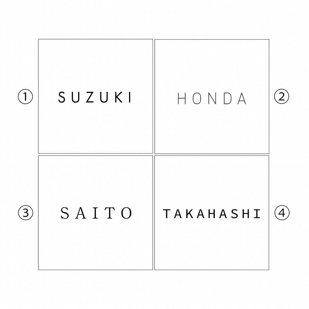 《スクエア表札》表札 ポスト ドア 看板 サロン アクリル オーダー インテリア/住まい/日用品のインテリア小物(ウェルカムボード)の商品写真