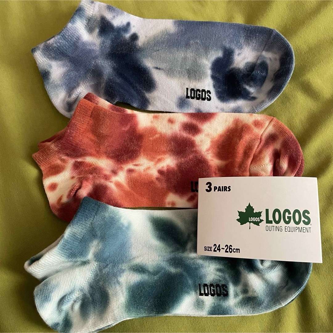LOGOS(ロゴス)の【LOGOS】くすみ系単色タイダイ柄‼️ロゴス メンズ靴下3足組　LG-2Bm メンズのレッグウェア(ソックス)の商品写真