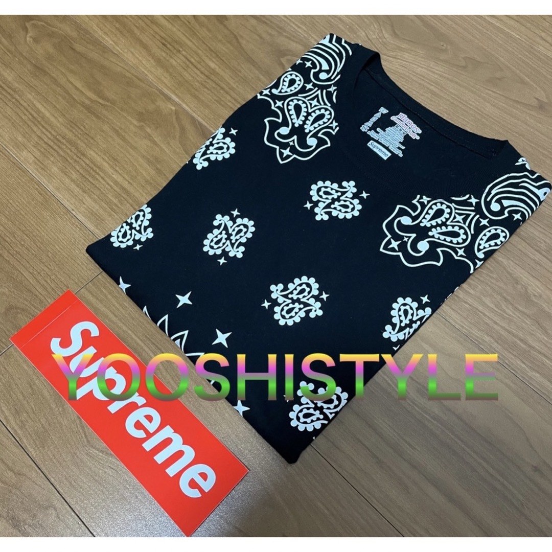 Supreme(シュプリーム)のSupreme Hanes Bandana Tagless Tees Black メンズのトップス(Tシャツ/カットソー(半袖/袖なし))の商品写真