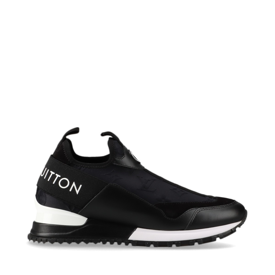 LOUIS VUITTON(ルイヴィトン)のヴィトン ランアウェイライン レザー×ファブリック 34.5 ブラック×ホ レディースの靴/シューズ(スニーカー)の商品写真