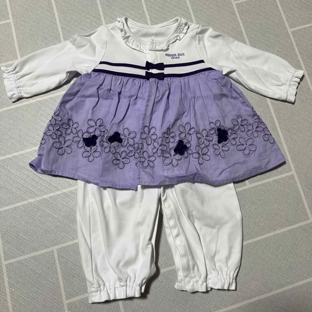 ANNA SUI mini(アナスイミニ)のANA SUI mini アナスイ　お花刺しゅう２ＷＡＹカバーオール キッズ/ベビー/マタニティのベビー服(~85cm)(カバーオール)の商品写真