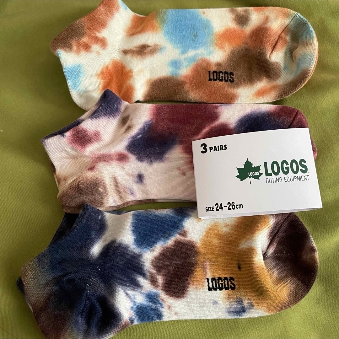 LOGOS(ロゴス)の30 【LOGOS】アース系混色タイダイ柄‼️ロゴス メンズ靴下3足組 メンズのレッグウェア(ソックス)の商品写真