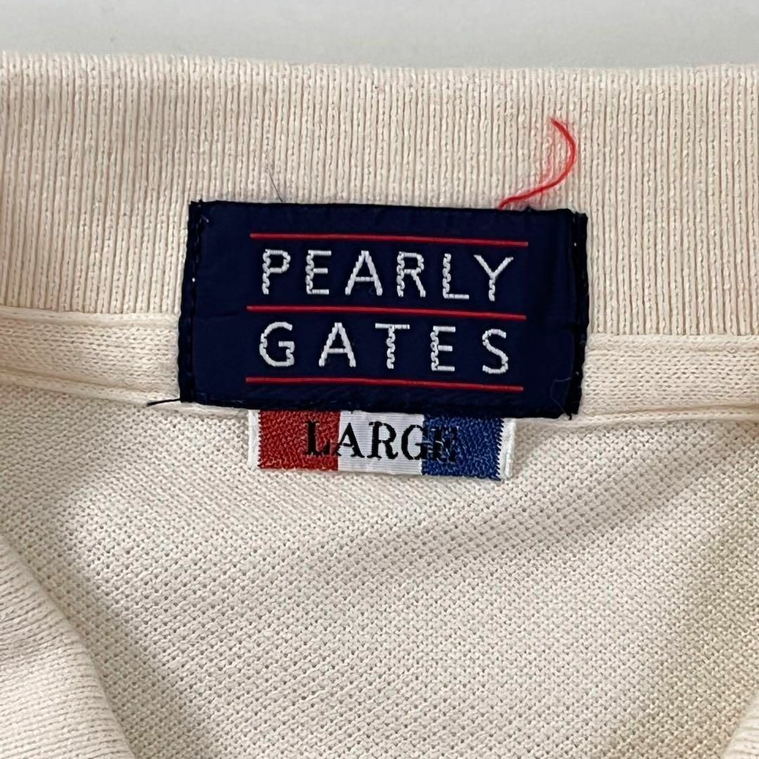 PEARLY GATES(パーリーゲイツ)の美品 パーリーゲイツ 長袖 ポロシャツ 鹿の子 ゴルフウェア L 刺繍 スポーツ/アウトドアのゴルフ(ウエア)の商品写真