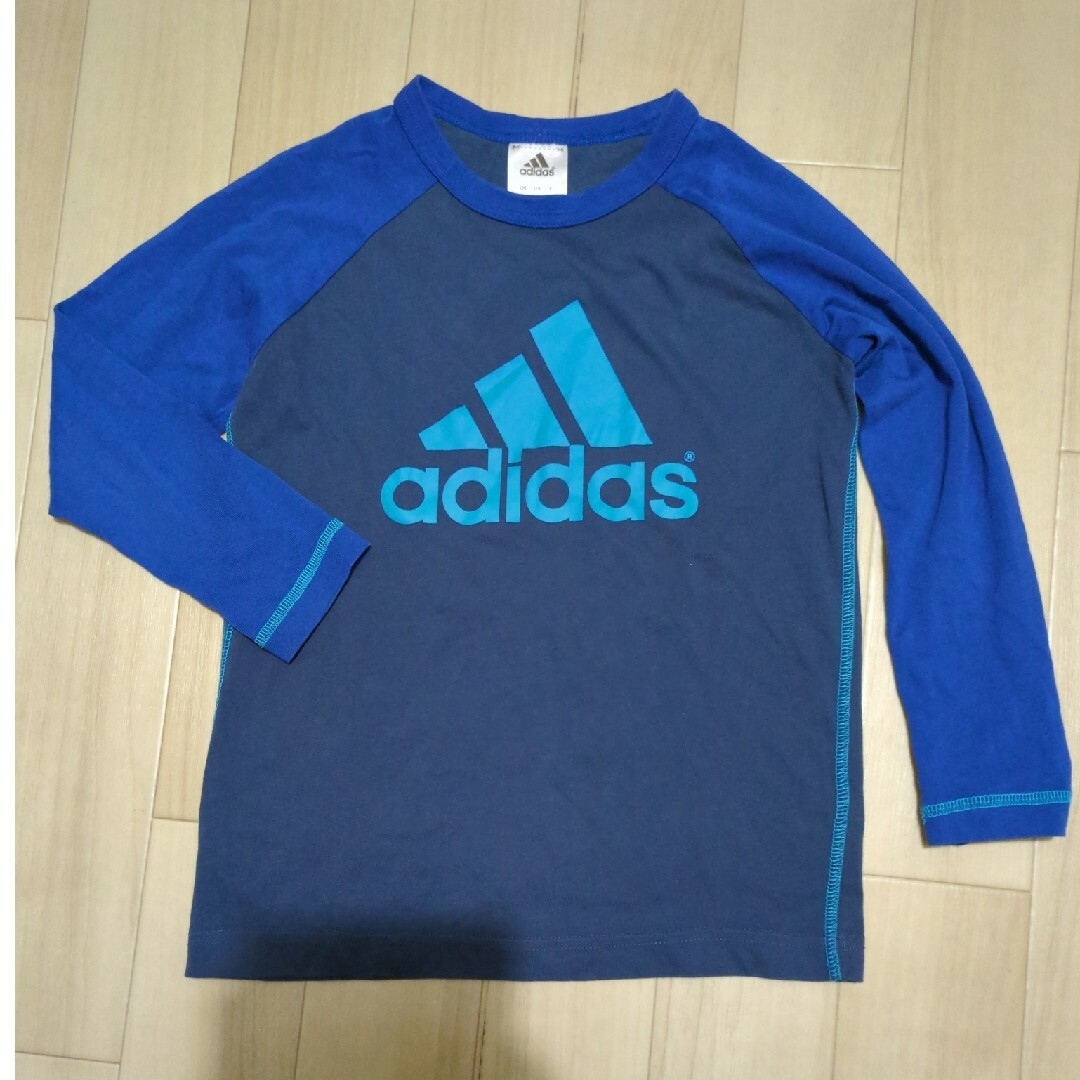 adidas(アディダス)のUSED adidasアディダス スポーツロンＴシャツ キッズ/ベビー/マタニティのキッズ服男の子用(90cm~)(Tシャツ/カットソー)の商品写真