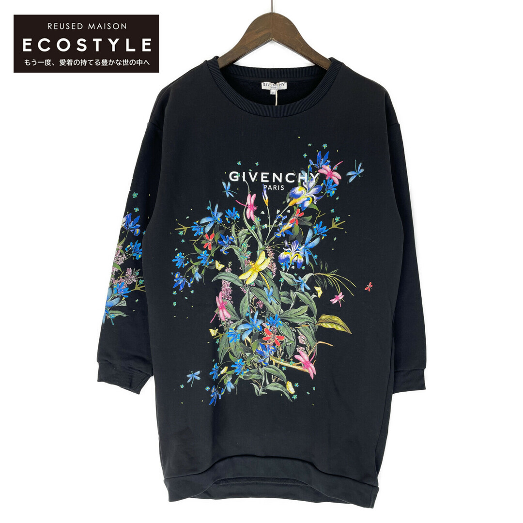 GIVENCHY - ジバンシィ ブラック コットン フローラルロゴ スウェットワンピース 12+の通販 GIVENCHY - ジバンシィ ブラック コットン フローラルロゴ スウェットワンピース 12+の通販