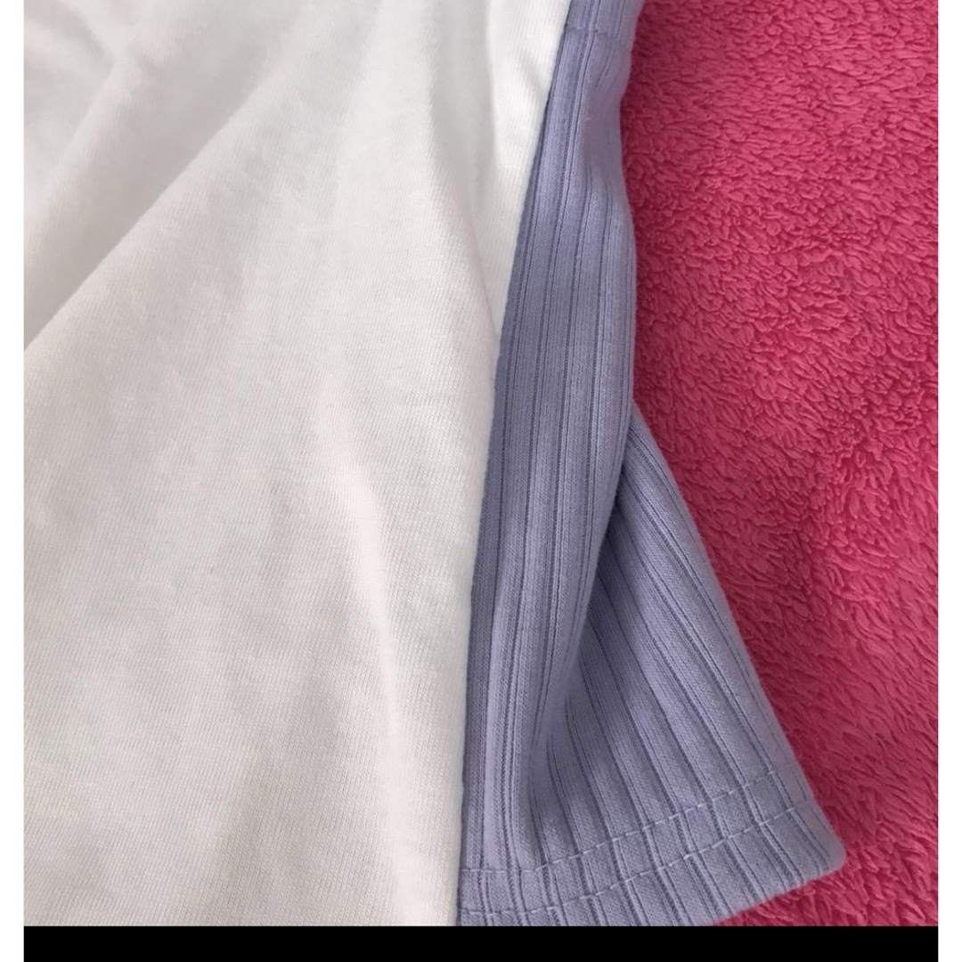 新品　半袖　150 重ね着　ベスト風　重ね着Tシャツ　大人気　紫　青 キッズ/ベビー/マタニティのキッズ服女の子用(90cm~)(Tシャツ/カットソー)の商品写真