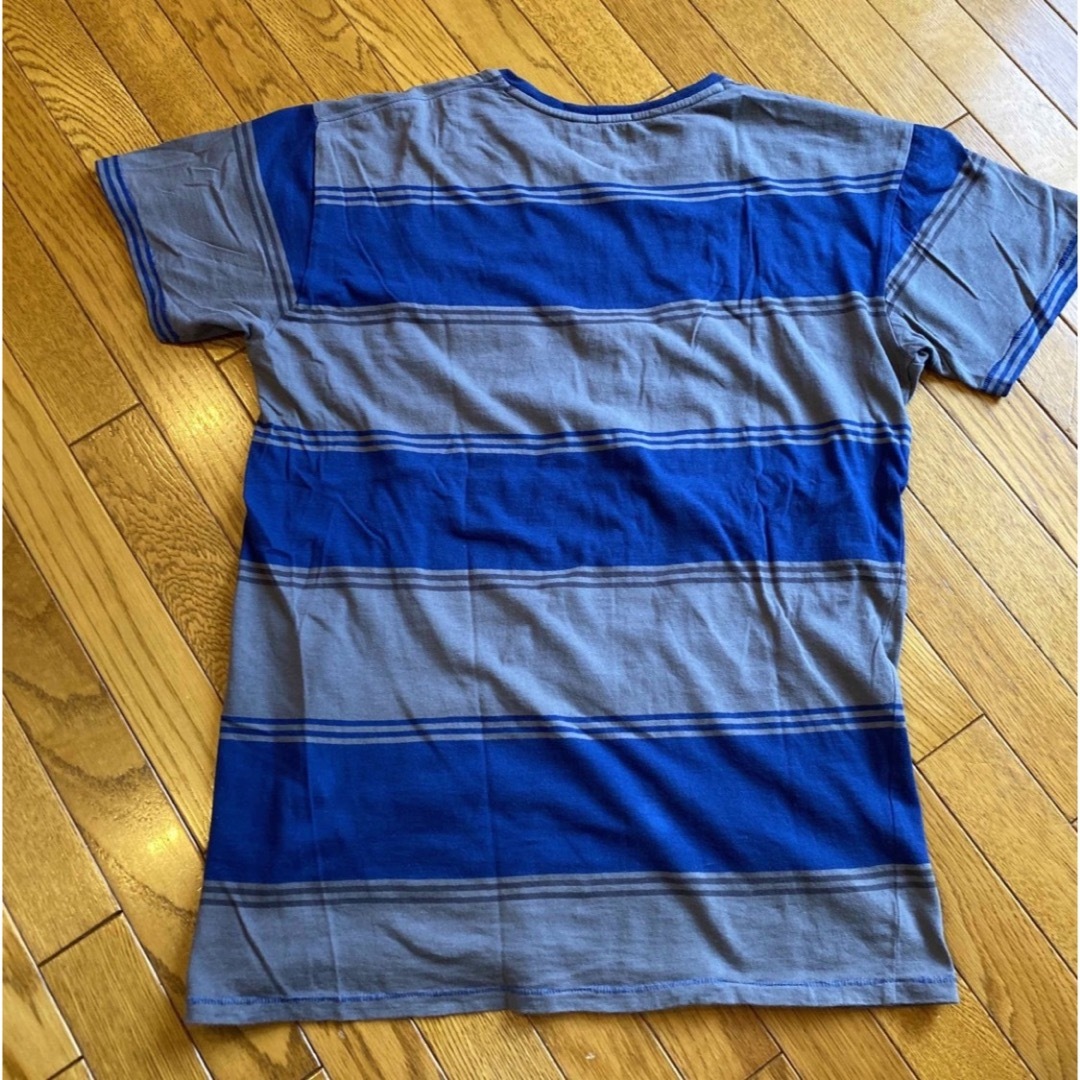 O'NEILL(オニール)の青✖️グレー　ボーダー　Tシャツ　メンズM メンズのトップス(Tシャツ/カットソー(半袖/袖なし))の商品写真