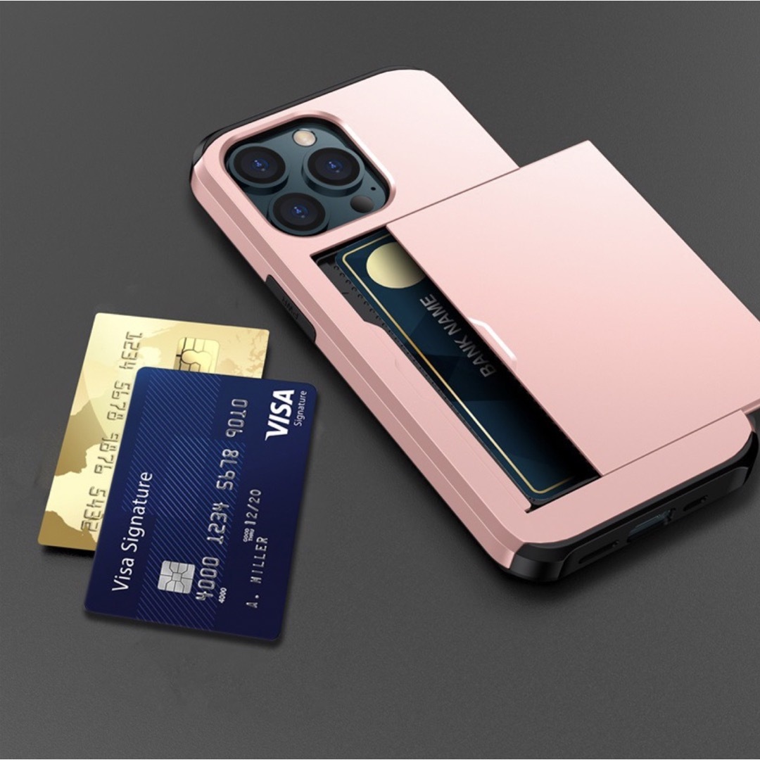 iPhone 13Pro スマホケース カード収納 耐衝撃 軽量　レッド スマホ/家電/カメラのスマホアクセサリー(iPhoneケース)の商品写真