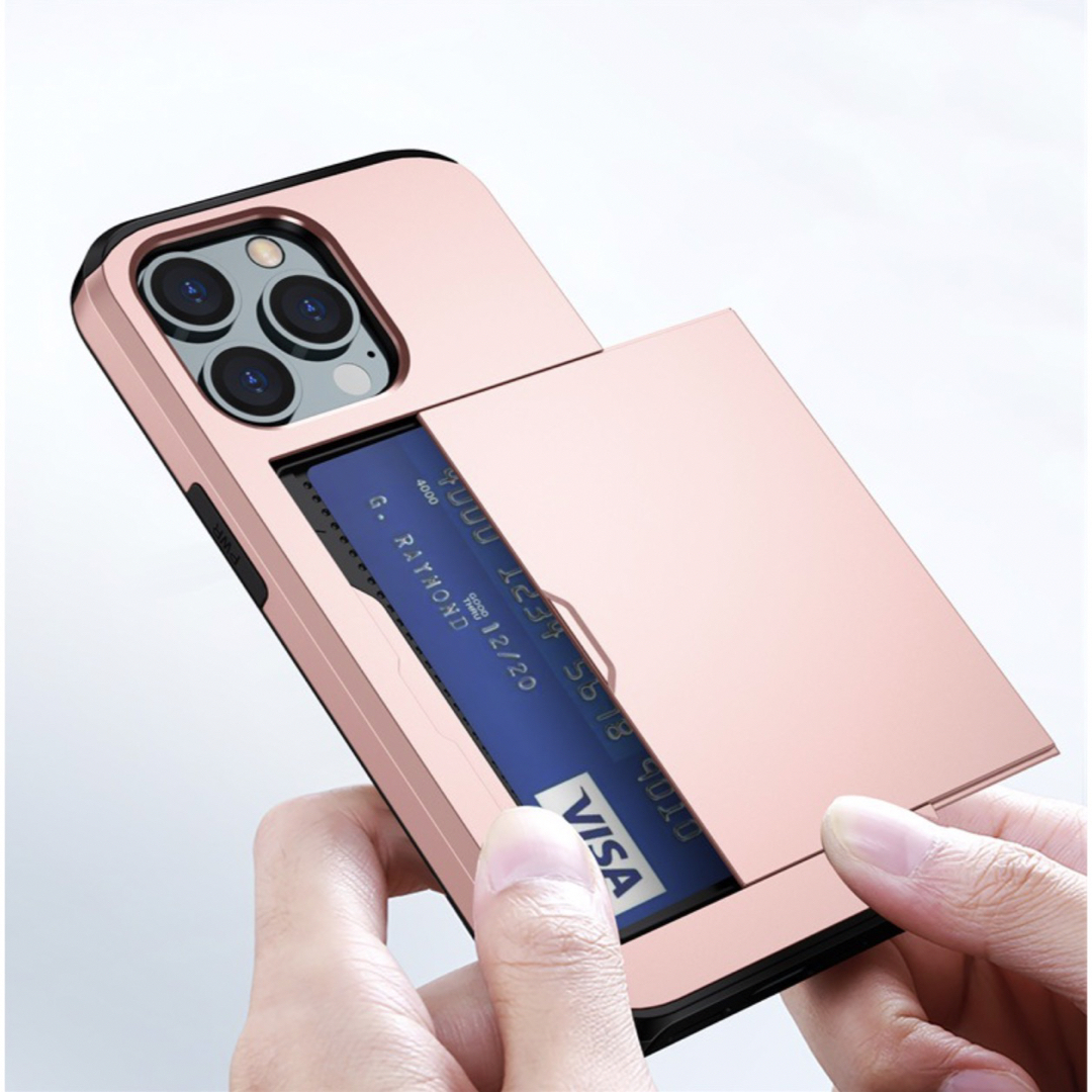 iPhone 13Pro スマホケース カード収納 耐衝撃 軽量　レッド スマホ/家電/カメラのスマホアクセサリー(iPhoneケース)の商品写真