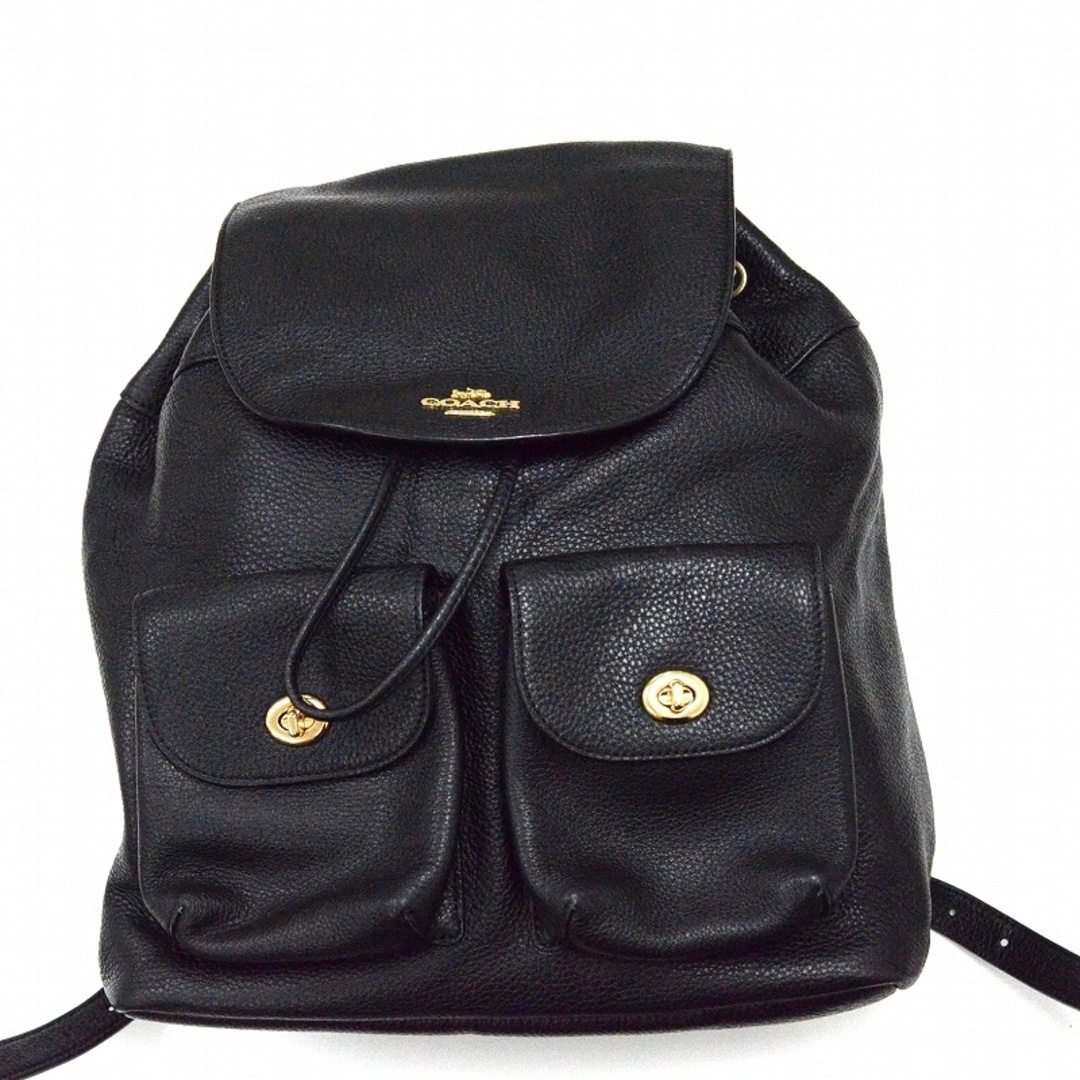 COACH(コーチ)のコーチ(COACH) ペブルドレザー ビリー バックパック リュックサック F29008 ブラック 【中古】 JA-18753 レディースのバッグ(ショルダーバッグ)の商品写真