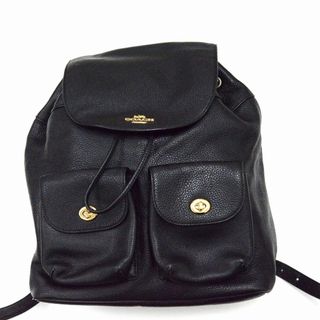 コーチ(COACH)のコーチ(COACH) ペブルドレザー ビリー バックパック リュックサック F29008 ブラック 【中古】 JA-18753(ショルダーバッグ)