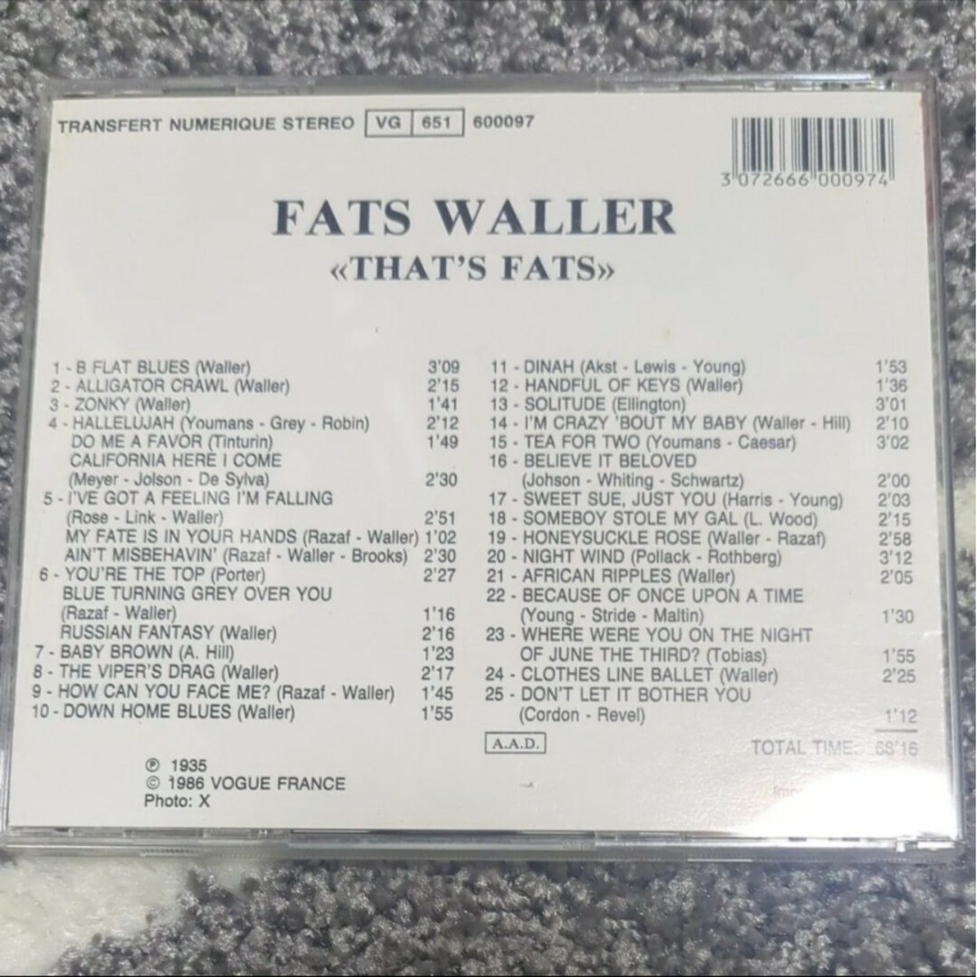 That’s Fats /Fats Waller エンタメ/ホビーのCD(ジャズ)の商品写真