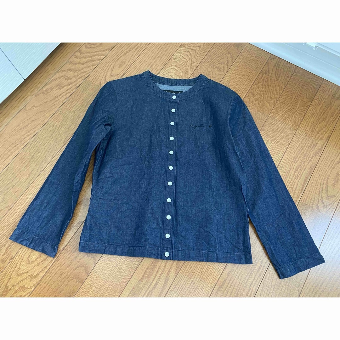 agnes b.(アニエスベー)のagnes b. キッズ　ブラウス　8ans デニム　シャンブレー キッズ/ベビー/マタニティのキッズ服女の子用(90cm~)(ブラウス)の商品写真