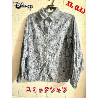 Disney - Disney コミックシャツ アメコミ柄 XL（LL） メンズ レディース