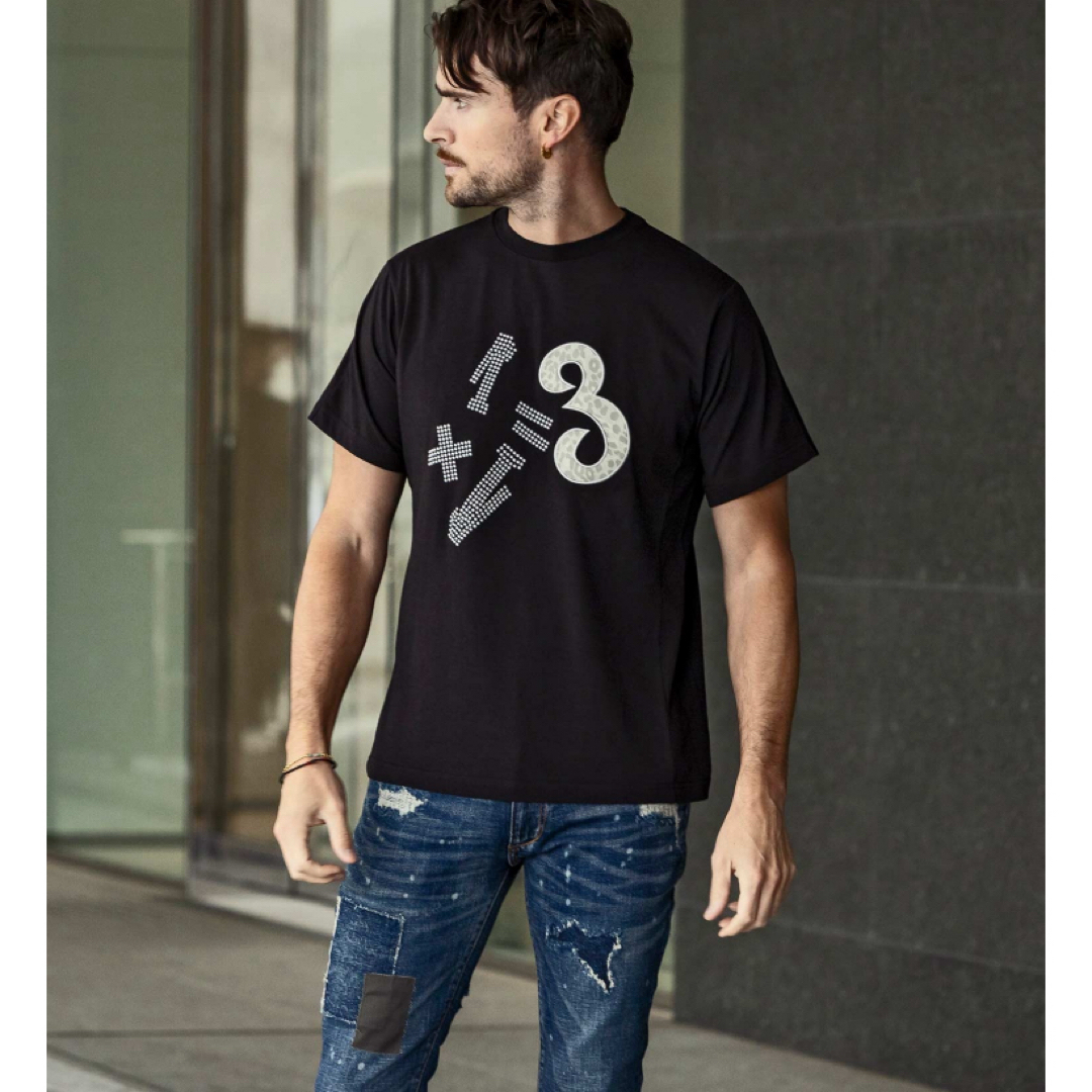 1piu1uguale3(ウノピゥウノウグァーレトレ)の1PIU1UGUALE3 RELAXレオパード×シルバーストーンロゴ半袖Tシャツ メンズのトップス(Tシャツ/カットソー(半袖/袖なし))の商品写真