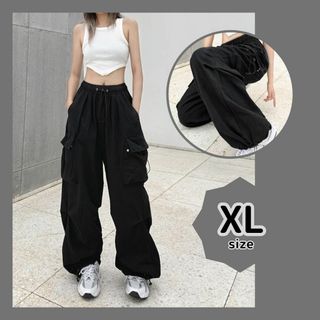 カーゴパンツ XL 大人気 ダンス ストリート ワイド シルエット トレンド(カジュアルパンツ)