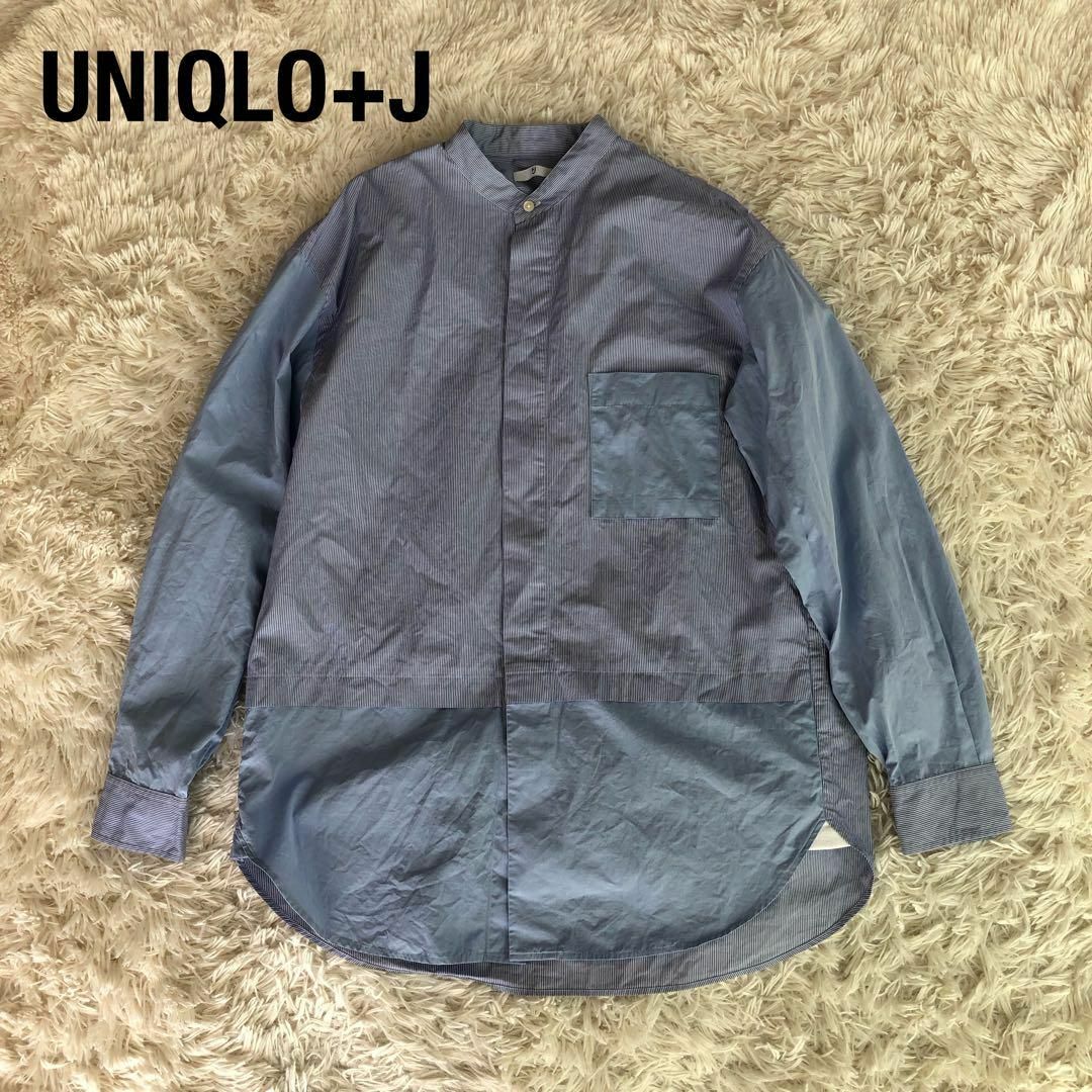 UNIQLO(ユニクロ)のUNIQLE+Jユニクロ+Jスタンドカラー切替ストライプシャツS メンズのトップス(シャツ)の商品写真