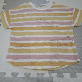 キッズ 130 Tシャツ 半袖 ボーダー 綿100% イエロー オレンジ 春夏(Tシャツ/カットソー)