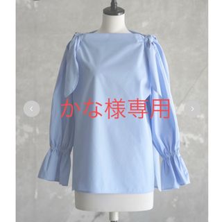 roughlow SHOULDER RIBBON BLOUSE(SAX)(シャツ/ブラウス(長袖/七分))