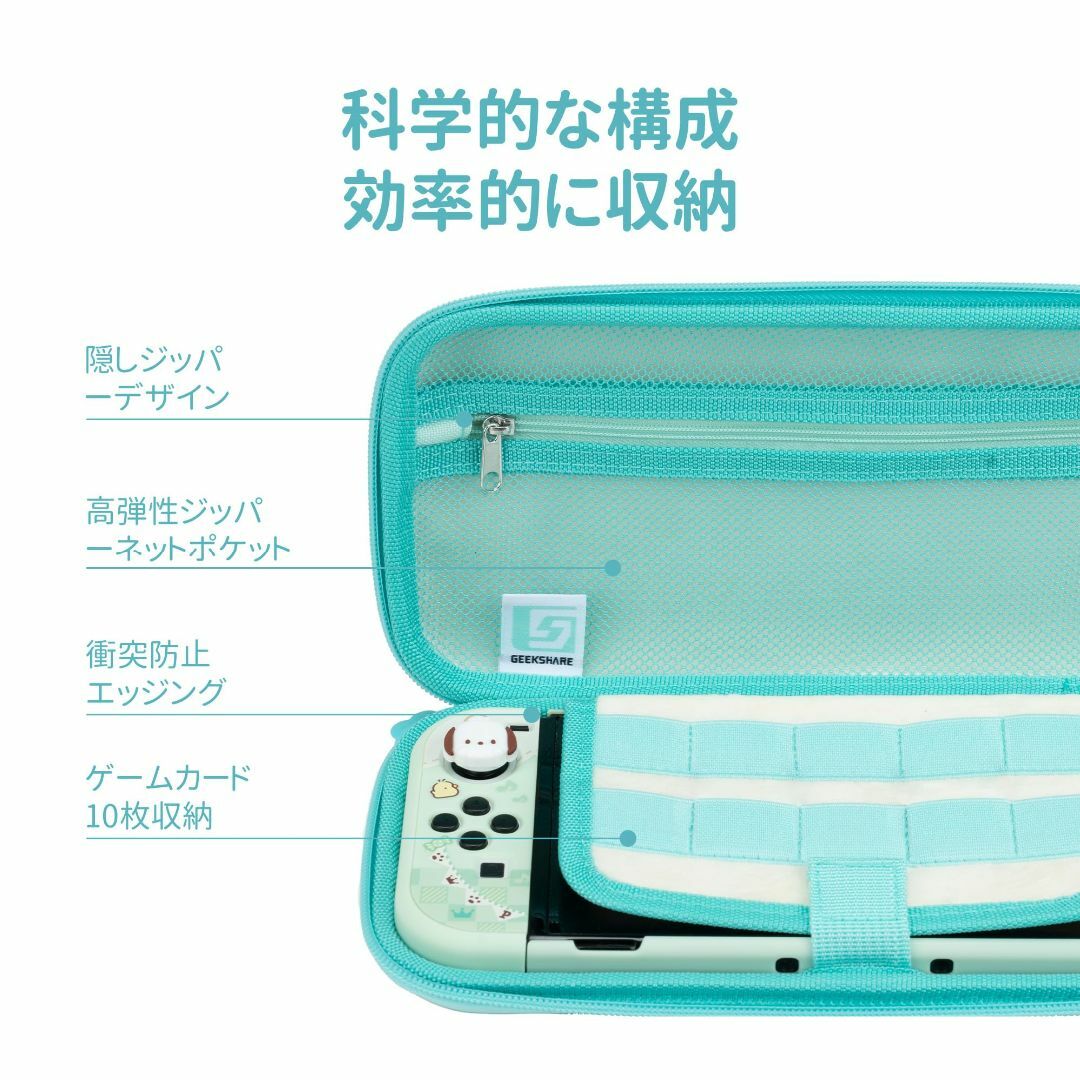 【色: グリーン】YOCORE Nintendo Switchケース switc エンタメ/ホビーのゲームソフト/ゲーム機本体(その他)の商品写真