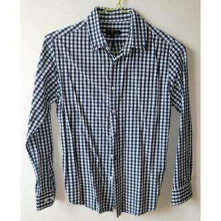 ジップファイブ(ZIP FIVE)の長袖シャツ 白グレー黒のチェック柄 サイズS(Tシャツ/カットソー(七分/長袖))