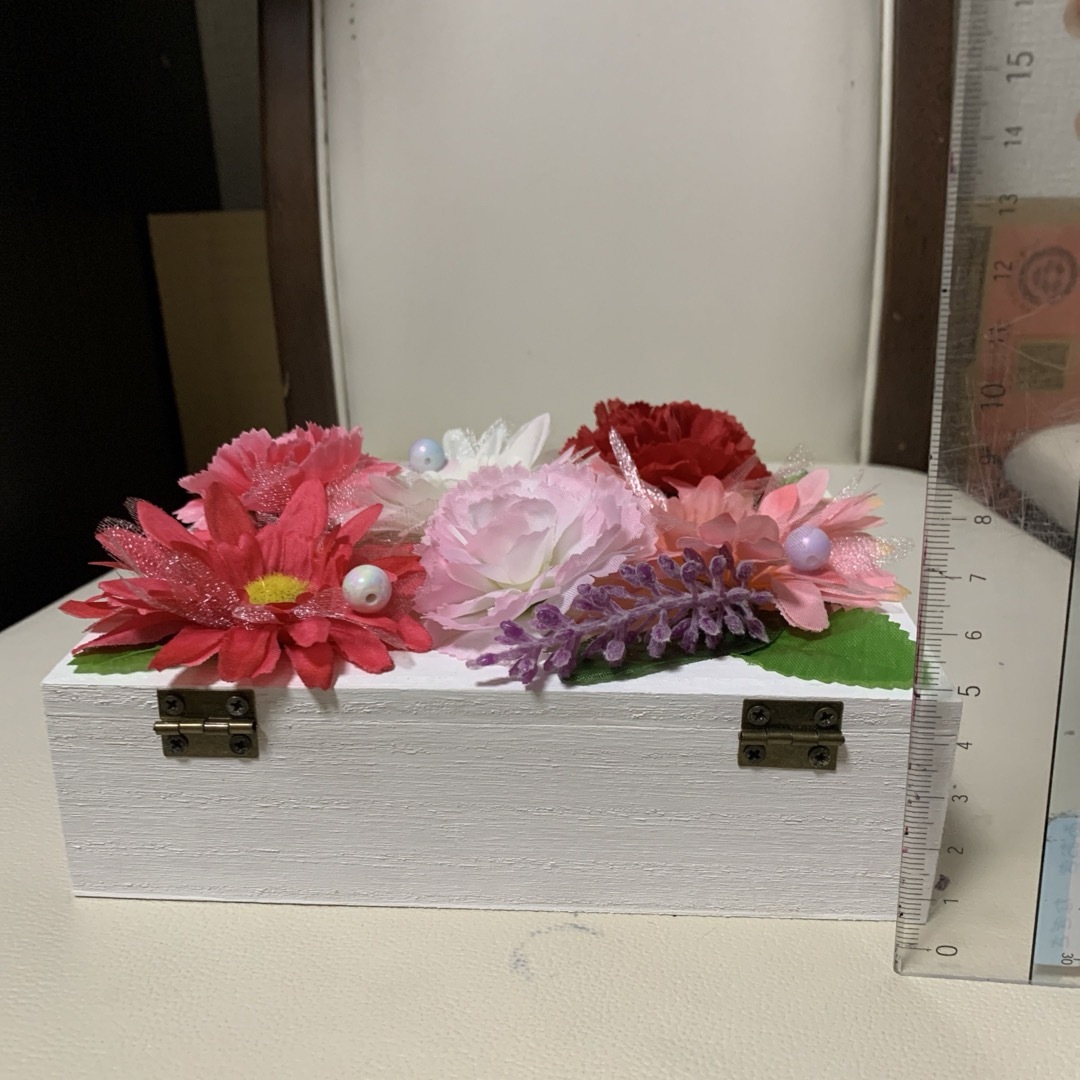 ハンドメイド　造花アレンジメント　フラワーBOX④    ハンドメイドのフラワー/ガーデン(その他)の商品写真
