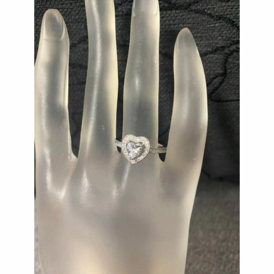 （1203）14号　くり抜き可愛すぎるハート細リング　ハートリング　爪留め指輪 レディースのアクセサリー(リング(指輪))の商品写真