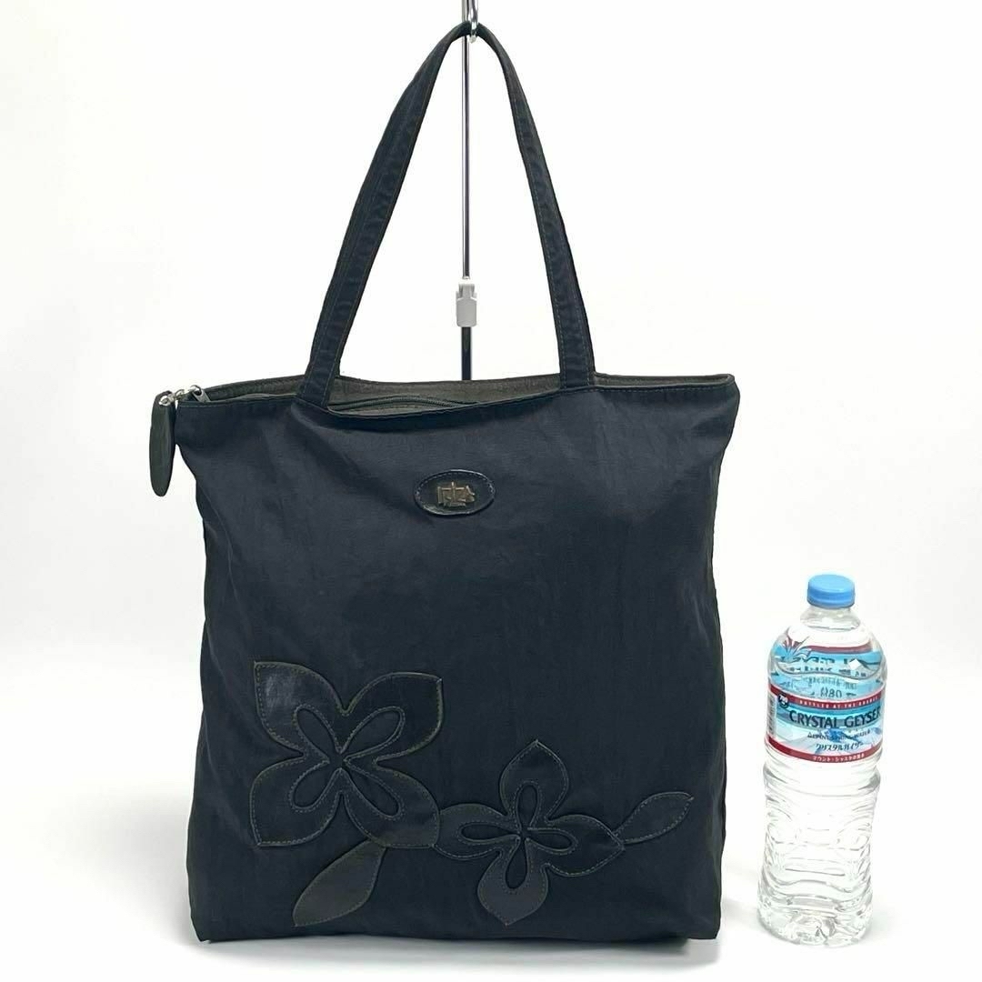 IBIZA(イビザ)のIBIZA イビザ トートバッグ ハンドバッグ 肩がけ ブラック 黒 花柄 レディースのバッグ(トートバッグ)の商品写真