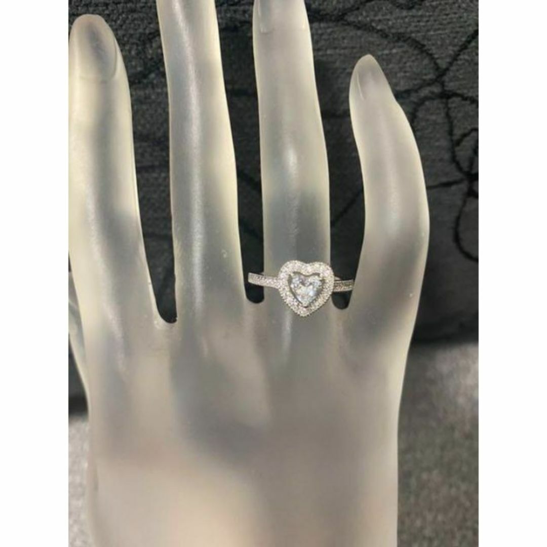 （1203）15号　くり抜き可愛すぎるハート細リング　ハートリング　爪留め指輪 レディースのアクセサリー(リング(指輪))の商品写真
