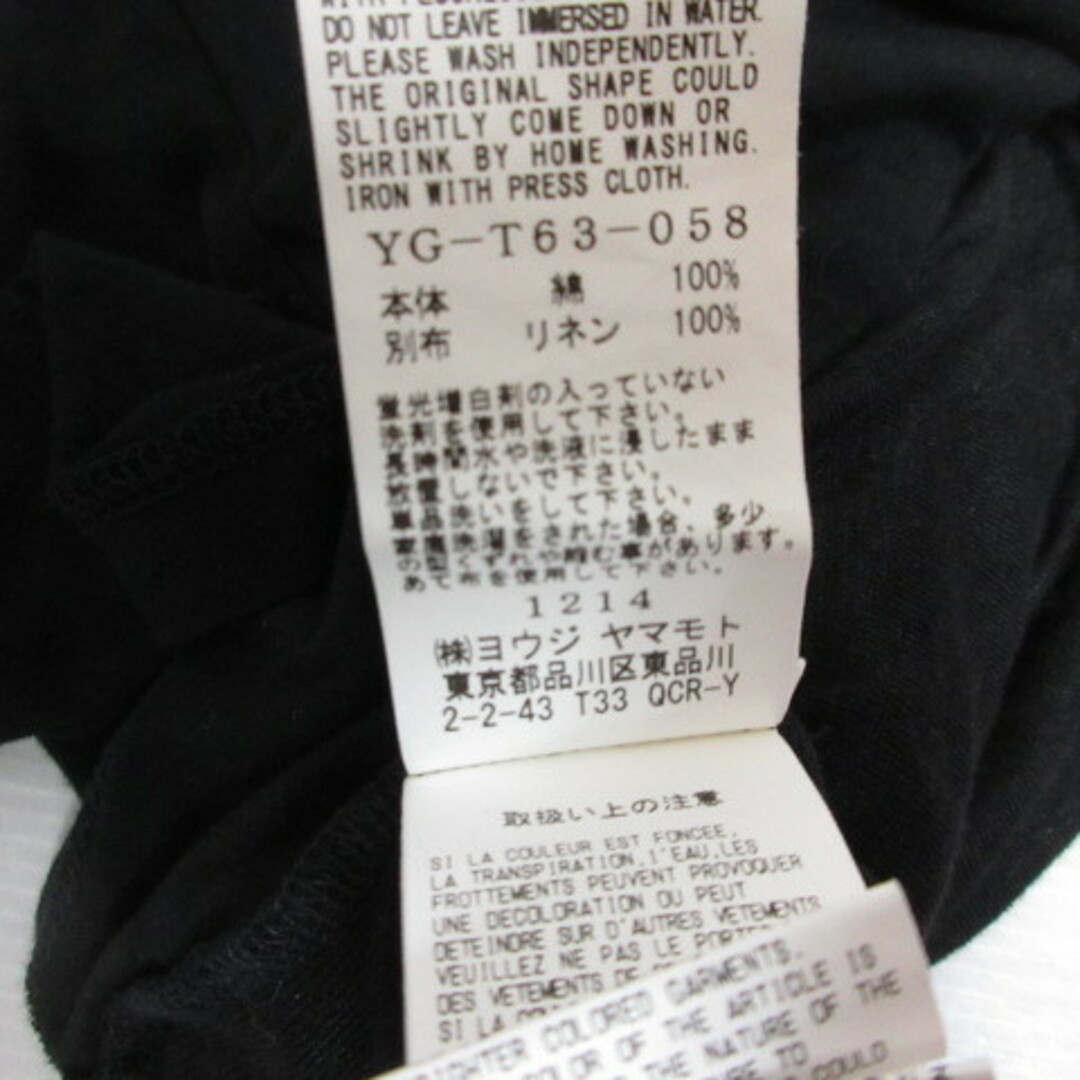 Y's(ワイズ)のワイズ Y's 長袖 カットソー Tシャツ 3 黒 ブラック ヨウジヤマモト レディースのトップス(カットソー(長袖/七分))の商品写真