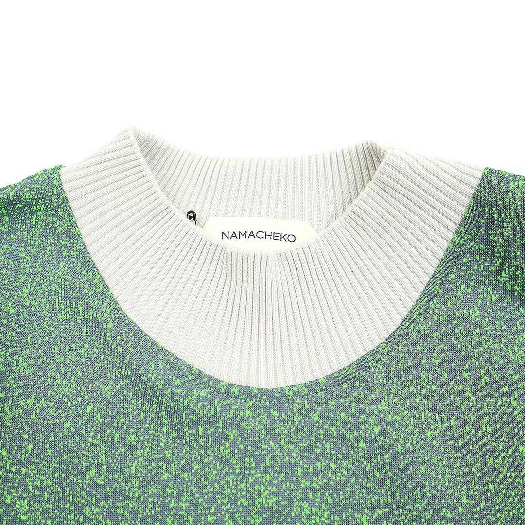 NAMACHEKO(ナマチェコ)のNAMACHEKO ナマチェコ 20SS OONGA SHIRT  デザインニットトップス  グリーン グレー M メンズのトップス(Tシャツ/カットソー(半袖/袖なし))の商品写真