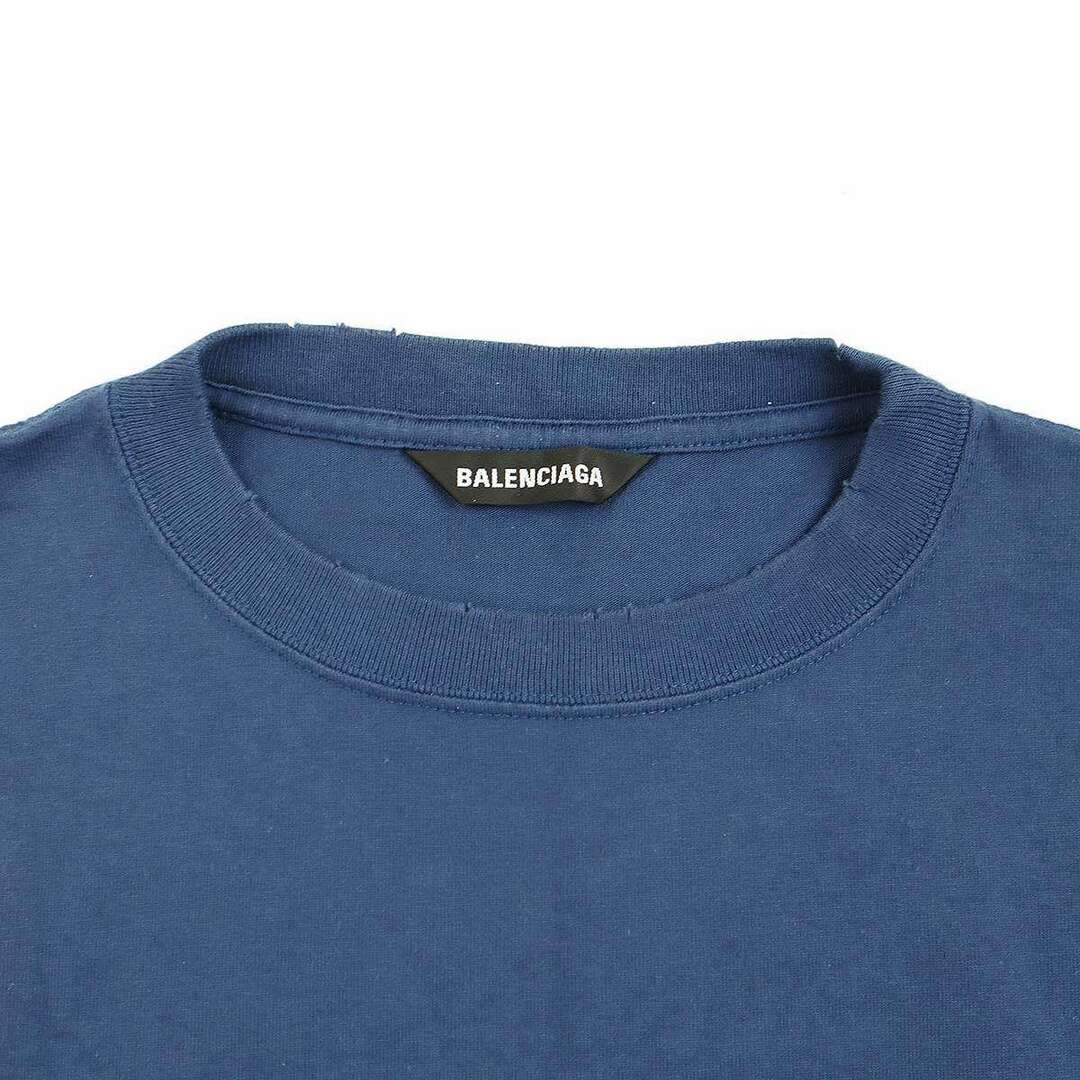 Balenciaga(バレンシアガ)のBALENCIAGA バレンシアガ 21SS Athletes ダメージ加工オーバーサイズTシャツ 641614 TJVK6 ブルー XXS メンズのトップス(Tシャツ/カットソー(半袖/袖なし))の商品写真