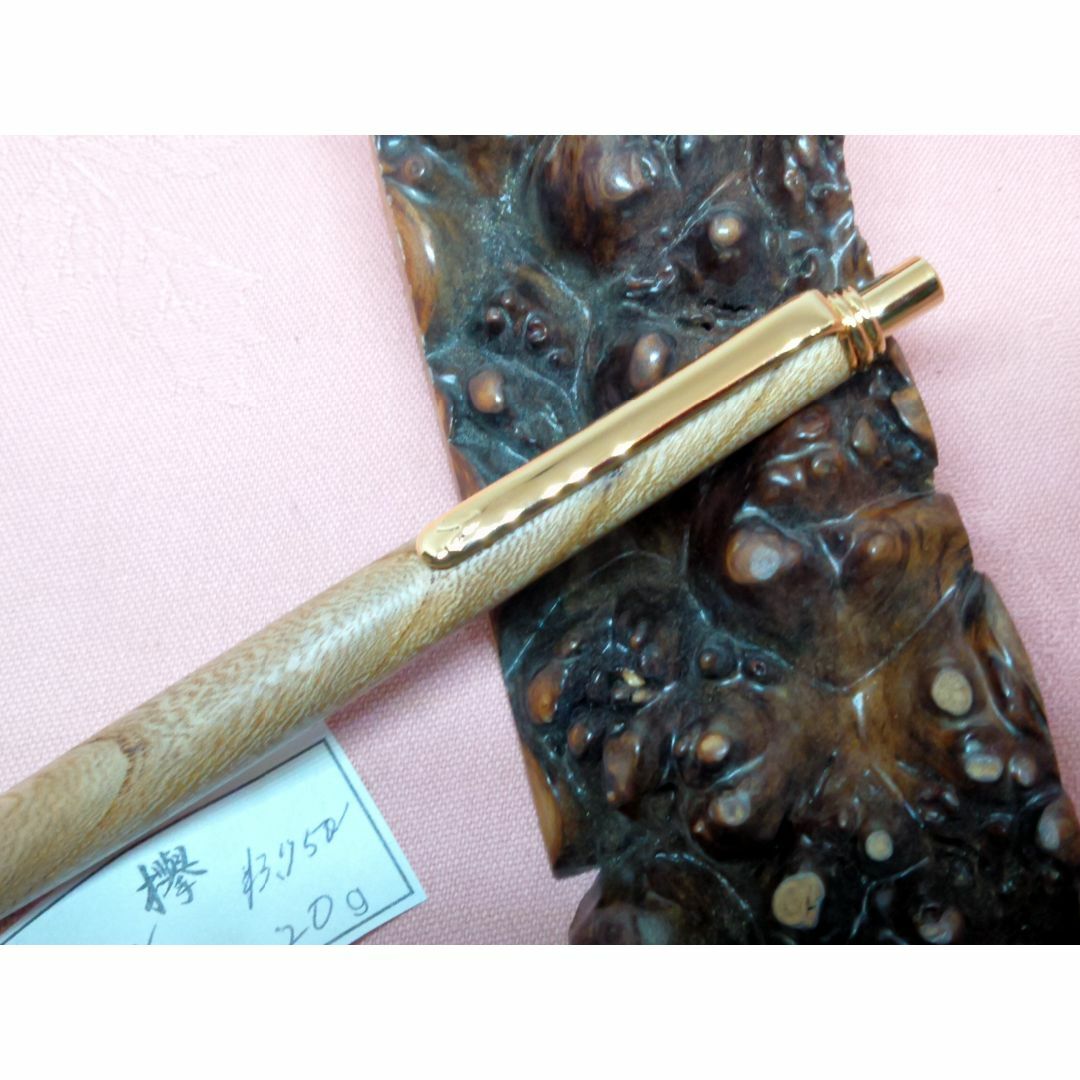 【美しい杢の欅】木軸　手作りシャープペンシル ハンドメイドの文具/ステーショナリー(その他)の商品写真