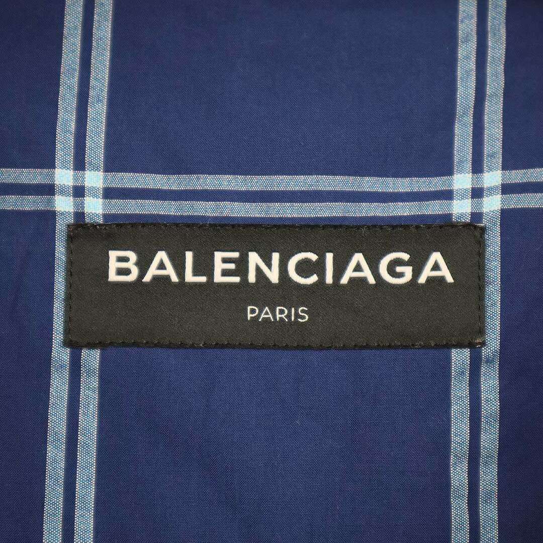 Balenciaga(バレンシアガ)のBALENCIAGA バレンシアガ 18SS チェック柄オーバーサイズショートスリーブボタンダウンシャツ 508558 TYB09 ブルー 39 メンズのトップス(シャツ)の商品写真