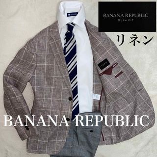 バナナリパブリック(Banana Republic)のBANANA REPUBLIC 使用感ない美品 L位　イギリス風ウインドーペン柄(テーラードジャケット)