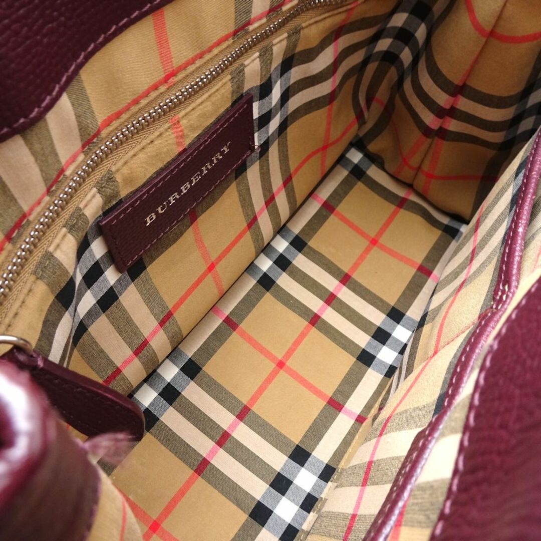 BURBERRY(バーバリー)のBURBERRY バーバリー スモールバナー 4076748 2Wayバッグ レザー ボルドー/351169【中古】 レディースのバッグ(その他)の商品写真