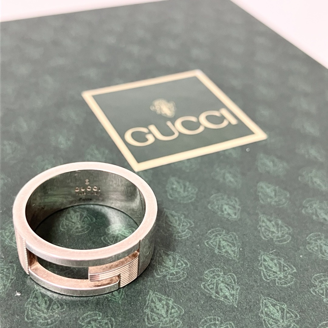 Gucci(グッチ)のGUCCI グッチ Gロゴ ブランテッド シルバー リングSV925 AG925 レディースのアクセサリー(リング(指輪))の商品写真