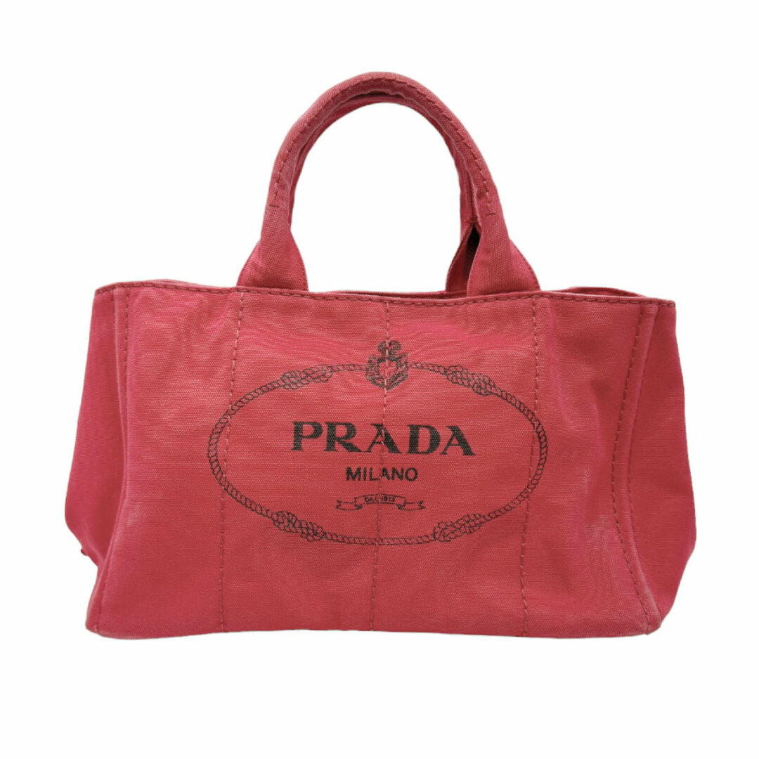 PRADA(プラダ)のプラダ PRADA ショルダーバッグ ハンドバッグ カナパ キャンバス レッド レディース 送料無料【中古】 z0762 レディースのバッグ(ショルダーバッグ)の商品写真