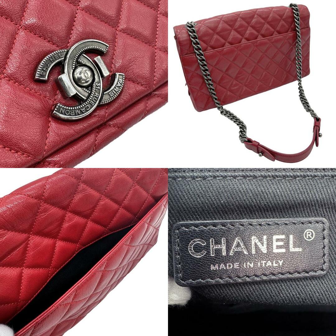 CHANEL(シャネル)のシャネル CHANEL ショルダーバッグ レザー レッド レディース 送料無料【中古】 z0763 レディースのバッグ(ショルダーバッグ)の商品写真